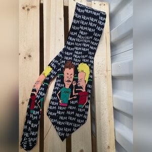 Silvia Novelty Cartoon Print Tie - Black beavies And Head Hand Made